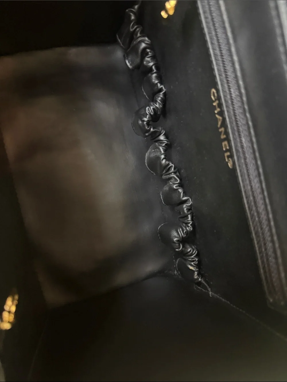 CHANEL Black Top-Handle Vanity Box Bag with Gold CC Medallion and large CC